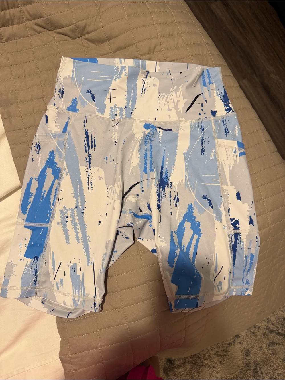 BuffBunny Blue and White Abstract Women's Shorts